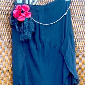 Black Bohemian Chiffon Skirt